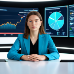 A discerning professional woman, fully clothed in a modest business suit, is seated at a sleek, futuristic desk. In front of her, two large digital screens are displayed. The left screen shows abstract, geometric data visualizations representing AI-generated content, while the right screen displays a vibrant, expressive image with warm colors and a human face, representing authentic human-created content. She is looking intently at both screens, her expression thoughtful and analytical, emphasizing the need for transparency and critical evaluation in the digital age. The background is a softly lit, modern office with clean lines. safe for work, appropriate content, fully clothed, professional dress, perfect anatomy, correct proportions, natural pose, well-formed hands, proper finger count, natural body proportions, high quality.