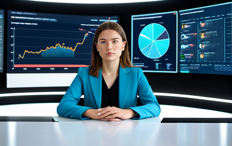 A discerning professional woman, fully clothed in a modest business suit, is seated at a sleek, futuristic desk. In front of her, two large digital screens are displayed. The left screen shows abstract, geometric data visualizations representing AI-generated content, while the right screen displays a vibrant, expressive image with warm colors and a human face, representing authentic human-created content. She is looking intently at both screens, her expression thoughtful and analytical, emphasizing the need for transparency and critical evaluation in the digital age. The background is a softly lit, modern office with clean lines. safe for work, appropriate content, fully clothed, professional dress, perfect anatomy, correct proportions, natural pose, well-formed hands, proper finger count, natural body proportions, high quality.
