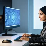 Home 18 AI 크리에이터의 권리 침해 사례 및 해결 방안 - A modern digital artist of Middle Eastern descent, wearing modest clothing with traditional patterns...