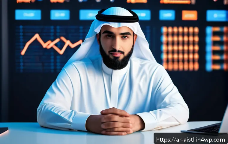 AI 크리에이터 권리 보호를 위한 교육 및 훈련 - A professional Arabic content creator in a modern digital workspace, surrounded by futuristic hologr...